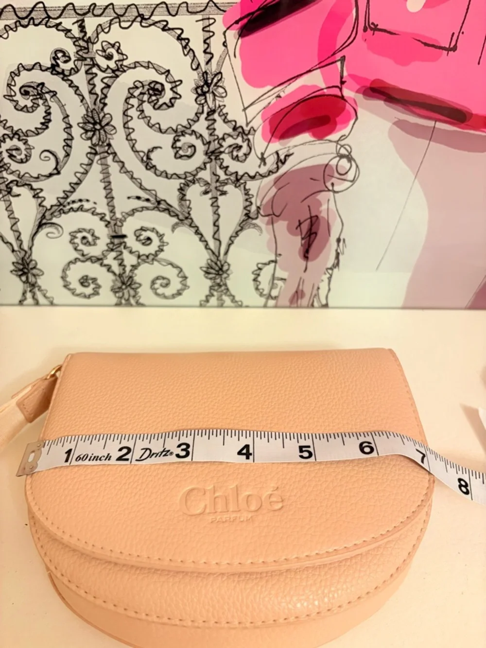 Chloé Parfum Blush Pink Pebbled Wristlet | NWOT - Picture 8 of 10